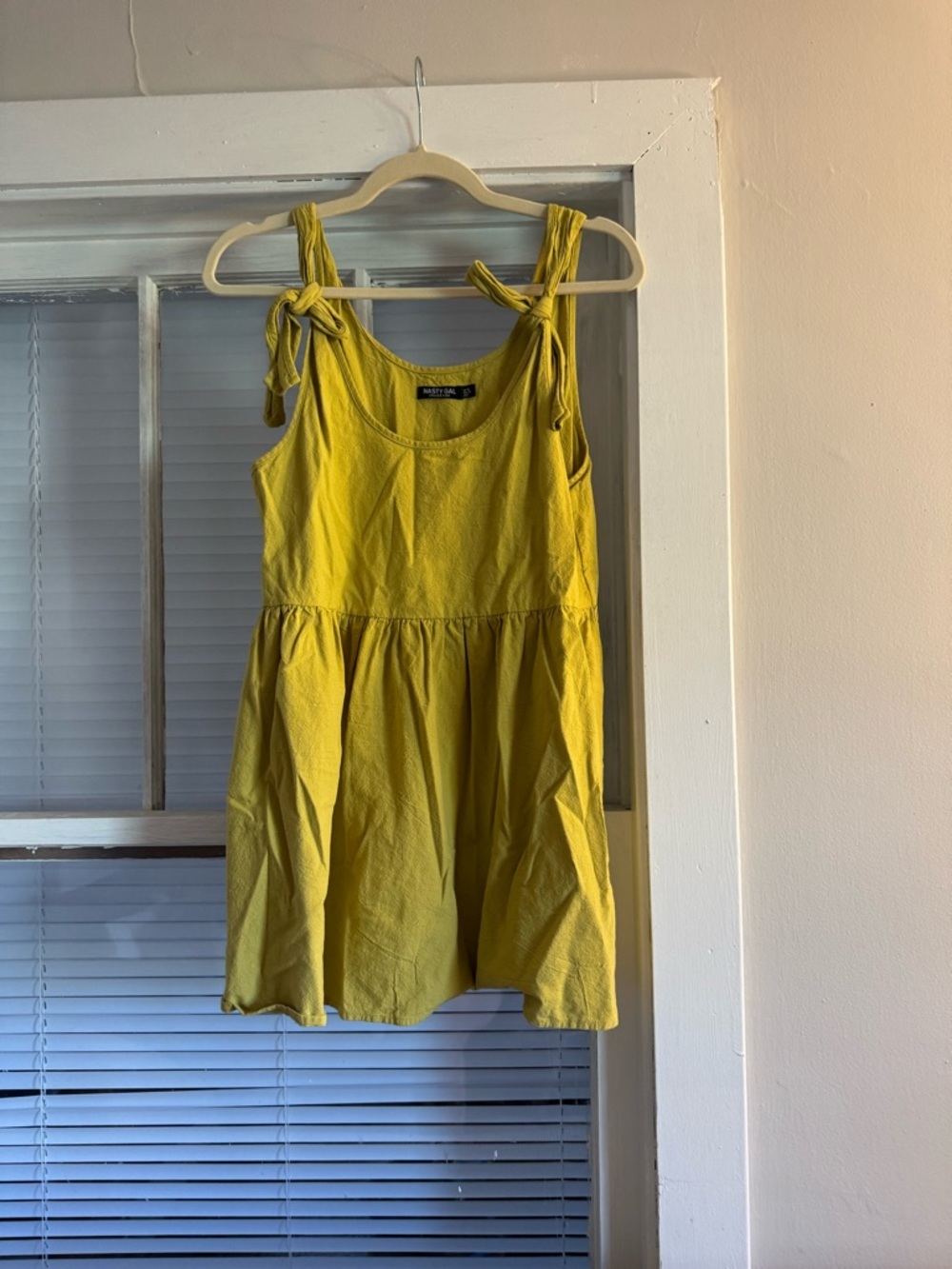 Nasty Gal Yellow Tie-Shoulder Summer Dress